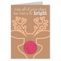 Seed Paper Shape Holiday Greeting Card - Rudolph Nose